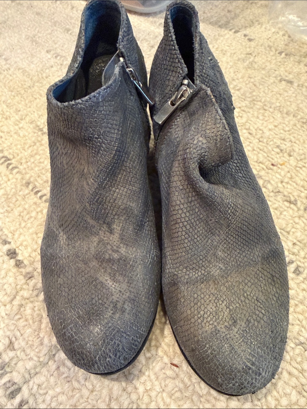 Officine Creative Black Textured Zip Ankle Booties